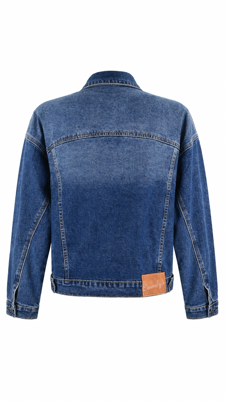 Giacca trucker in denim blu effetto washed