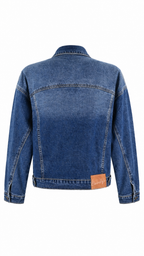 Giacca trucker in denim blu effetto washed