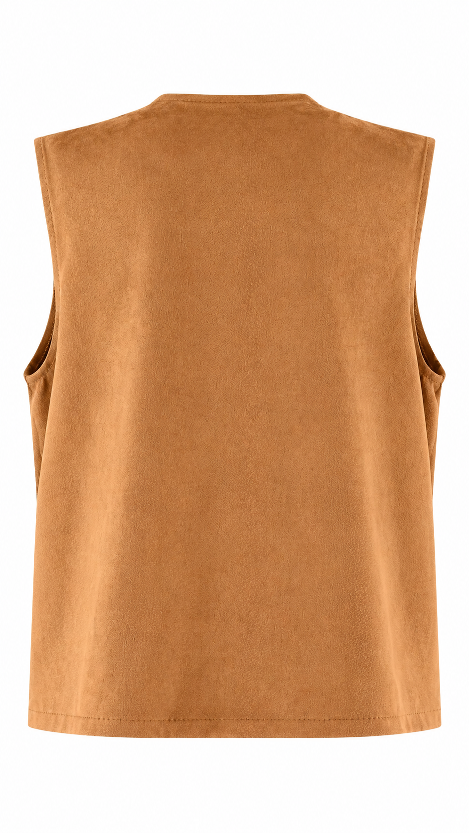 Gilet effetto scamosciato con frange lunghe e borchie