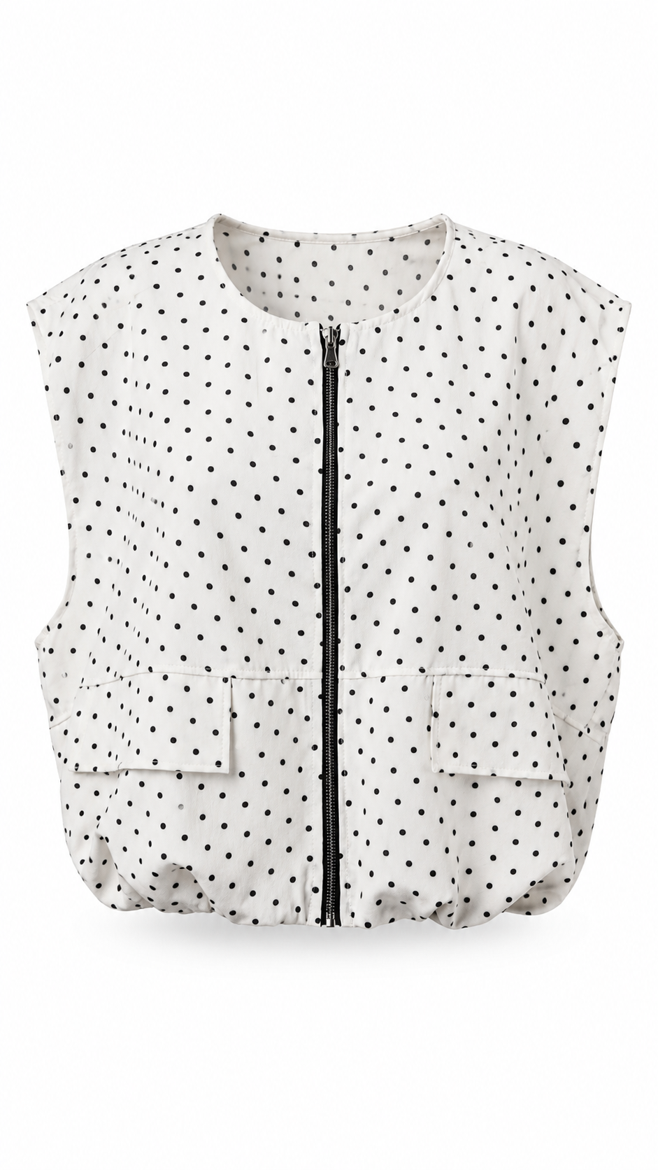 Gilet smanicato a pois