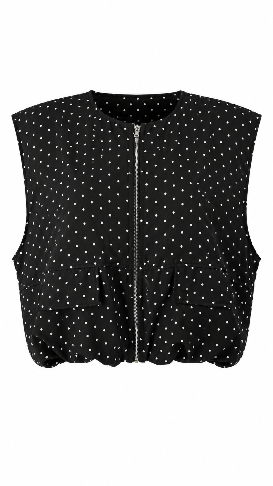 Gilet smanicato a pois