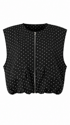 Gilet smanicato a pois