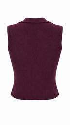 Gilet top con zip e bottoni dorati