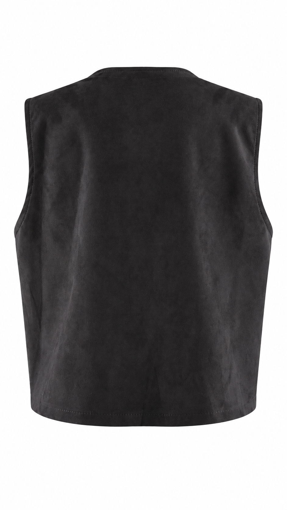Gilet effetto scamosciato con frange lunghe e borchie