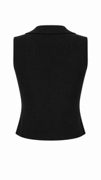 Gilet top con zip e bottoni dorati