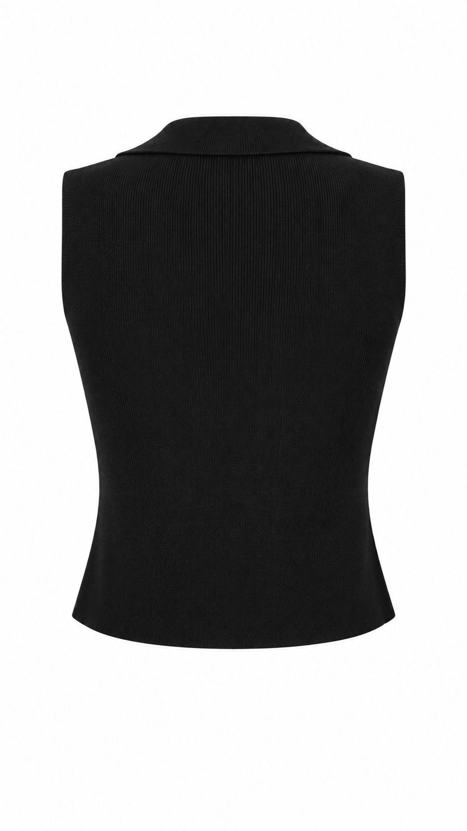 Gilet top con zip e bottoni dorati