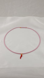 Bracciale/ Girocollo regolabile con pendente a peperoncino