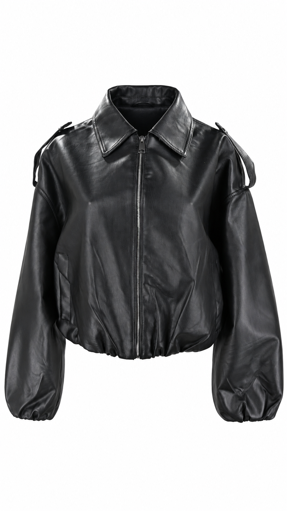 Giacca bomber nera in ecopelle