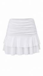 Strapless short dress with tiered skirt