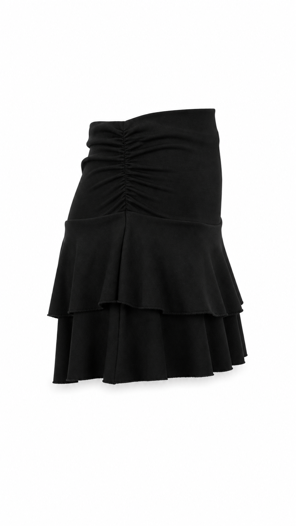 Strapless short dress with tiered skirt
