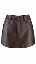 Gonna pantalone effetto pelle a vita alta con tasche