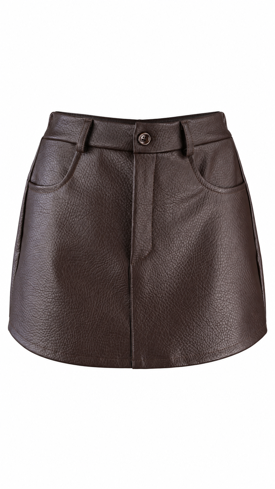 Gonna pantalone effetto pelle a vita alta con tasche