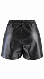 Gonna pantalone effetto pelle a vita alta con tasche