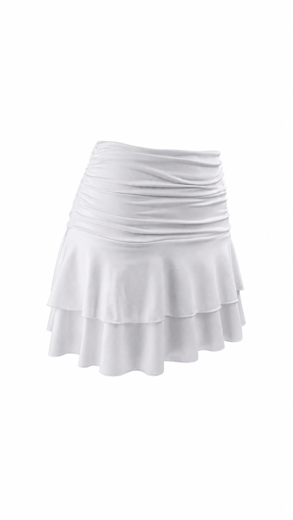 Strapless short dress with tiered skirt