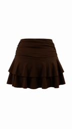 Strapless short dress with tiered skirt