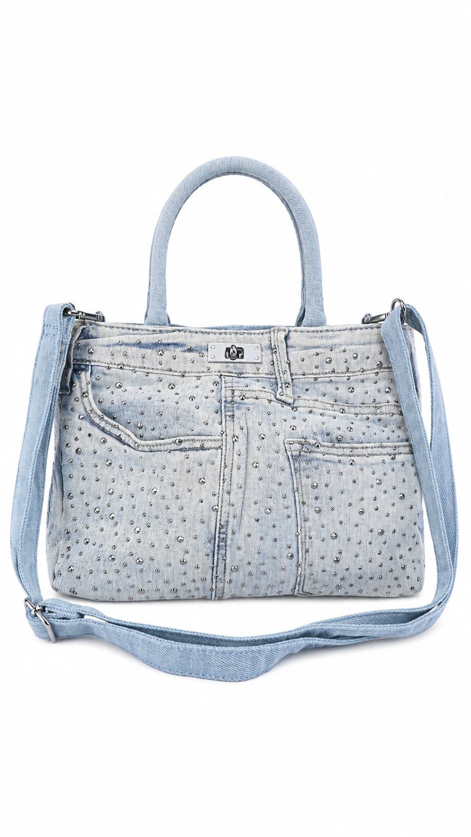 Borsa in denim azzurro