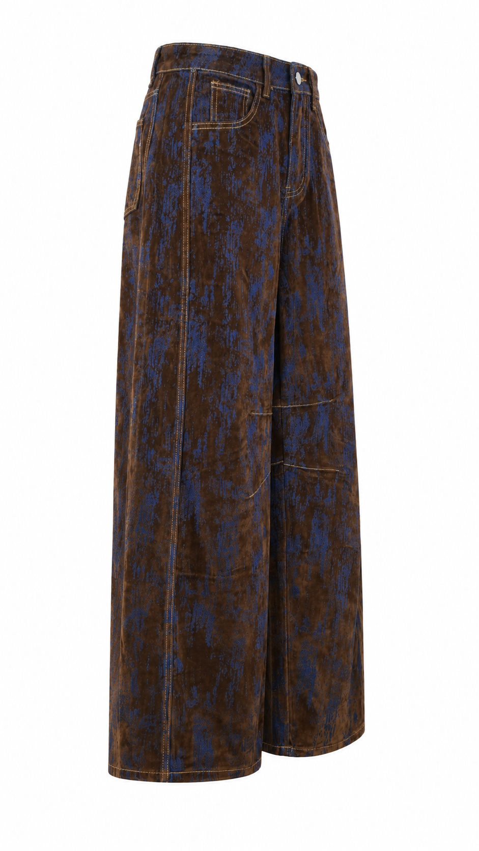 Pantaloni baggy effetto velluto