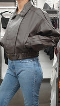 Textured Faux Leather Jacket with Belt