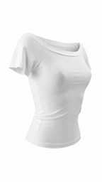 T-shirt con scollo a barca
