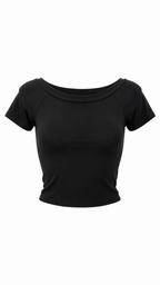 T-shirt con scollo a barca