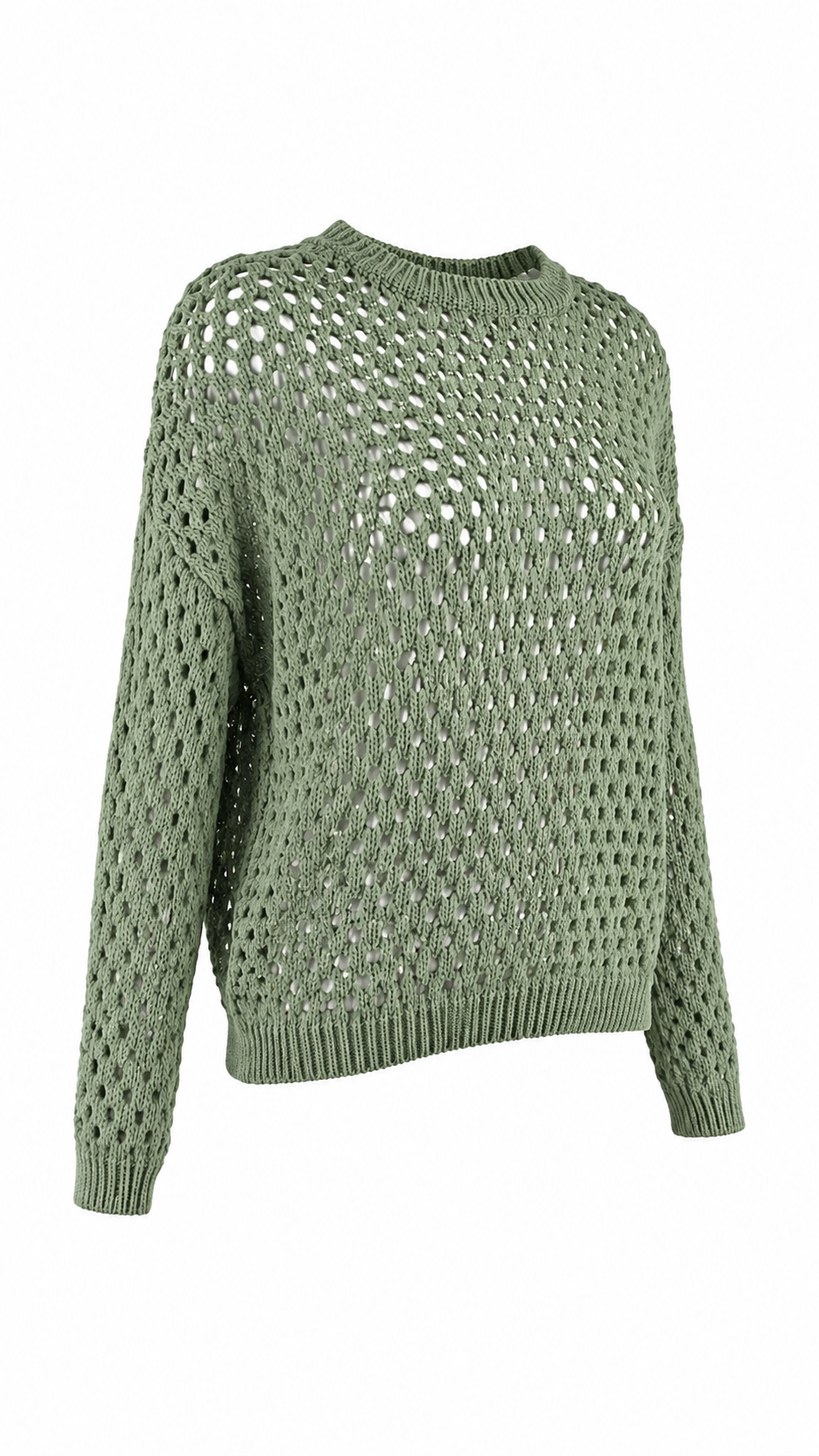 Pullover traforato a rete con girocollo