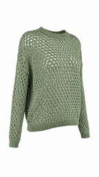 Pullover traforato a rete con girocollo