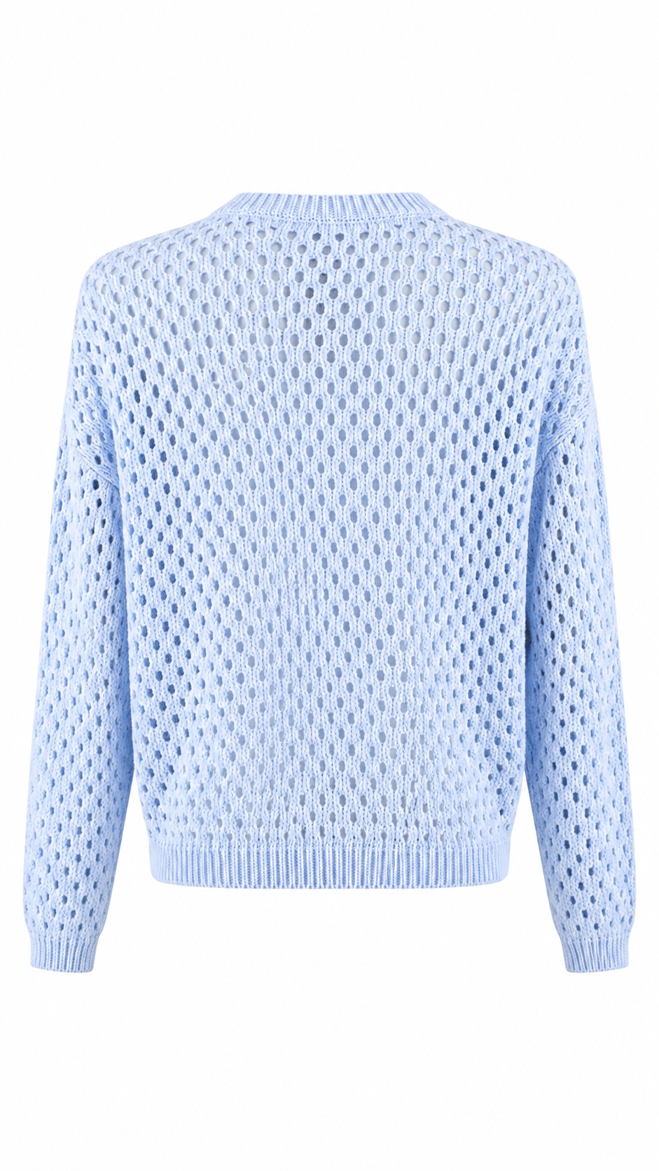 Pullover traforato a rete con girocollo