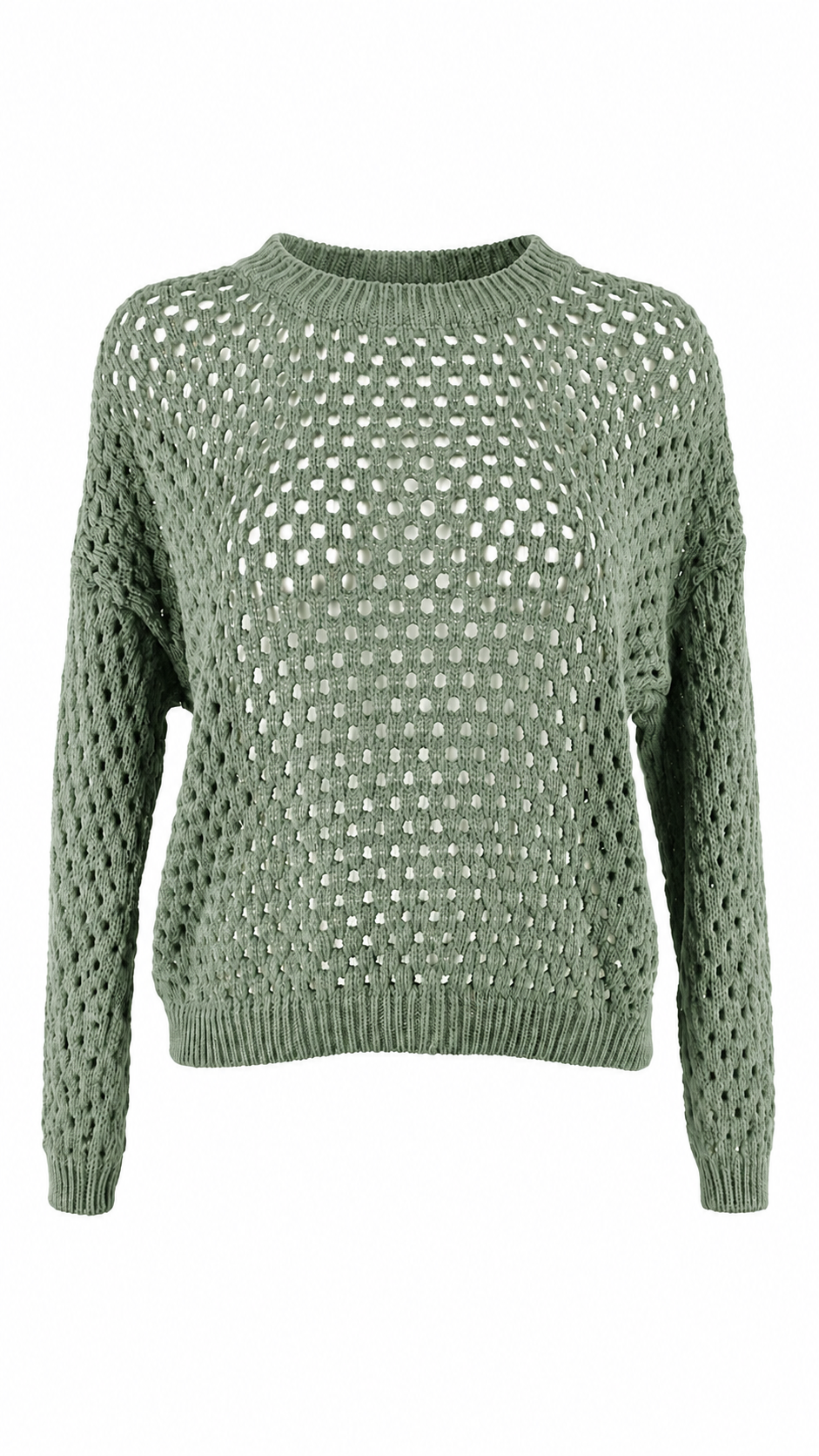 Pullover traforato a rete con girocollo