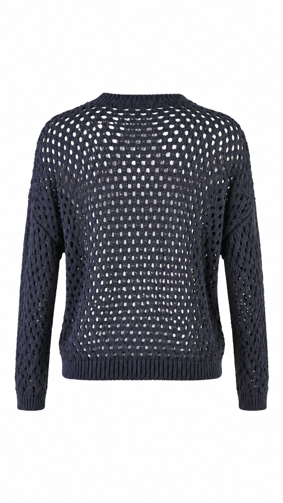 Pullover traforato a rete con girocollo