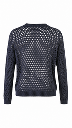 Pullover traforato a rete con girocollo