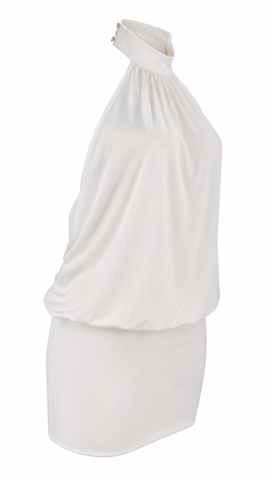 Abito corto con collo halter alto