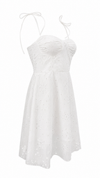 Strapless short dress with tiered skirt