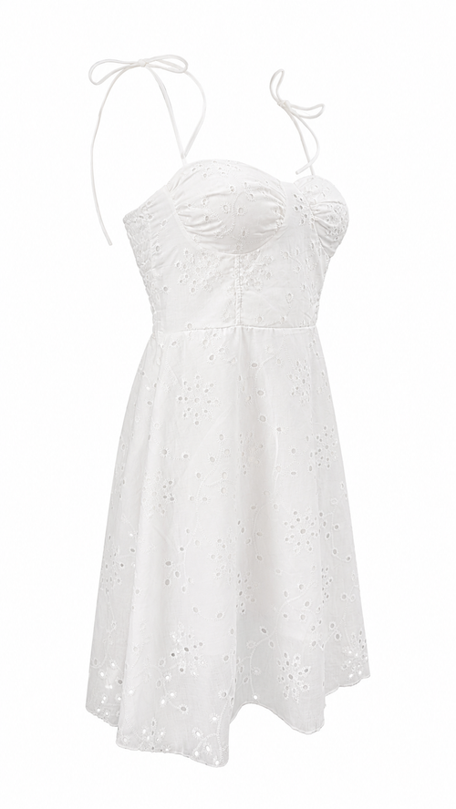 Strapless short dress with tiered skirt