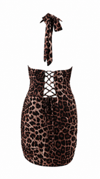 Strapless short dress with tiered skirt