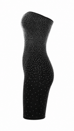 Mini abito nero con strass