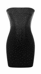 Mini abito nero con strass