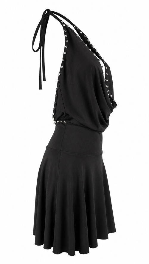 Strapless short dress with tiered skirt