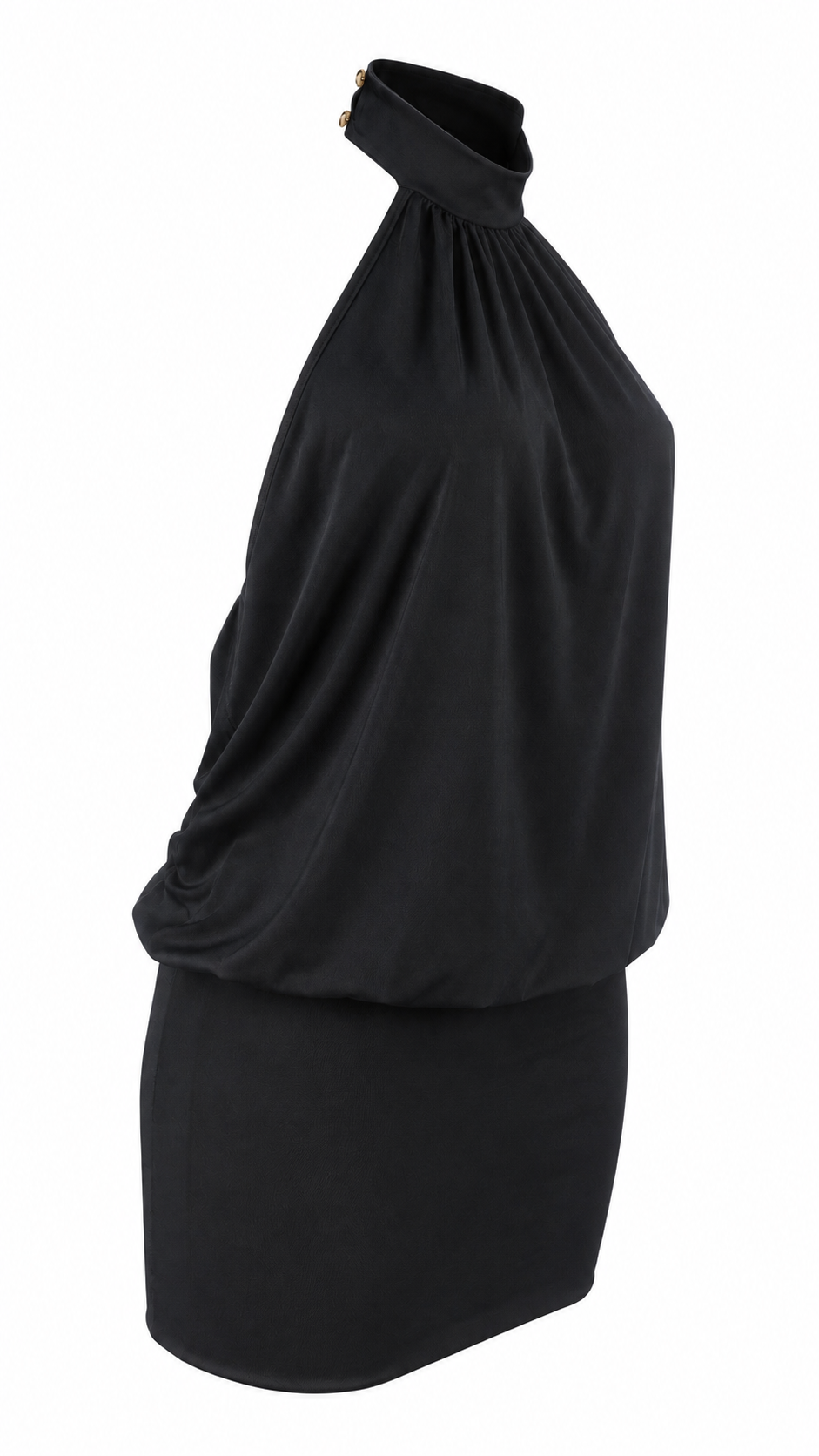 Abito corto con collo halter alto
