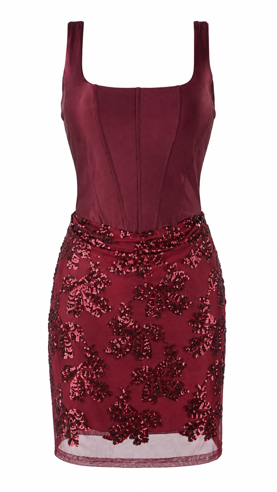 Abito mini effetto corpetto con gonna in tulle