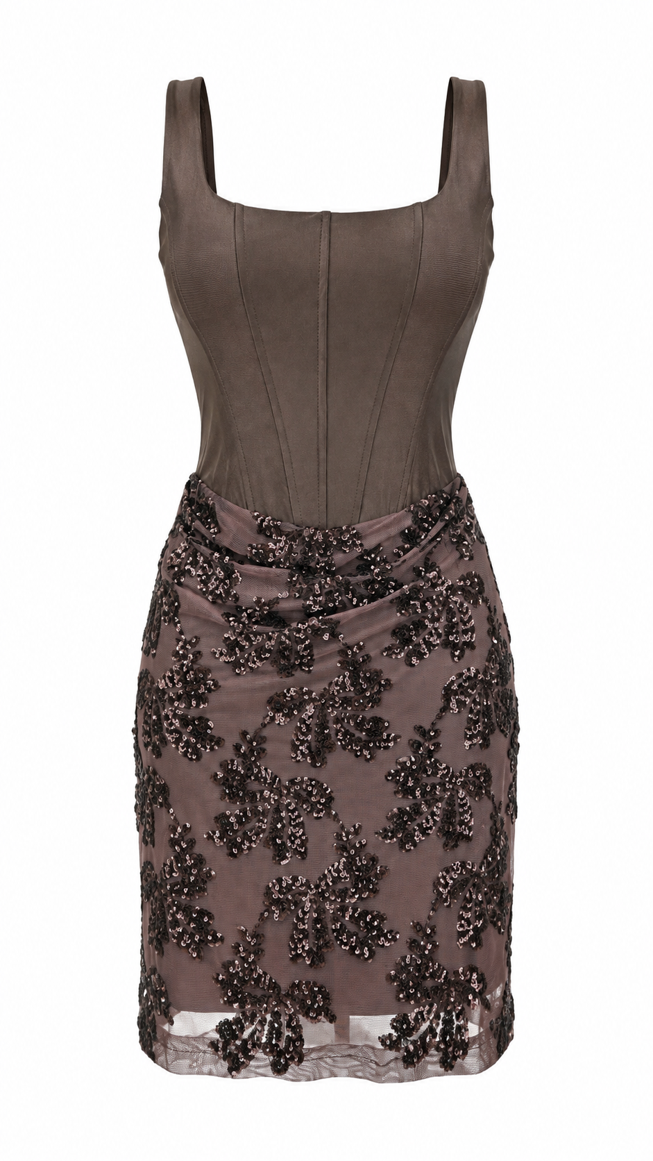 Abito mini effetto corpetto con gonna in tulle