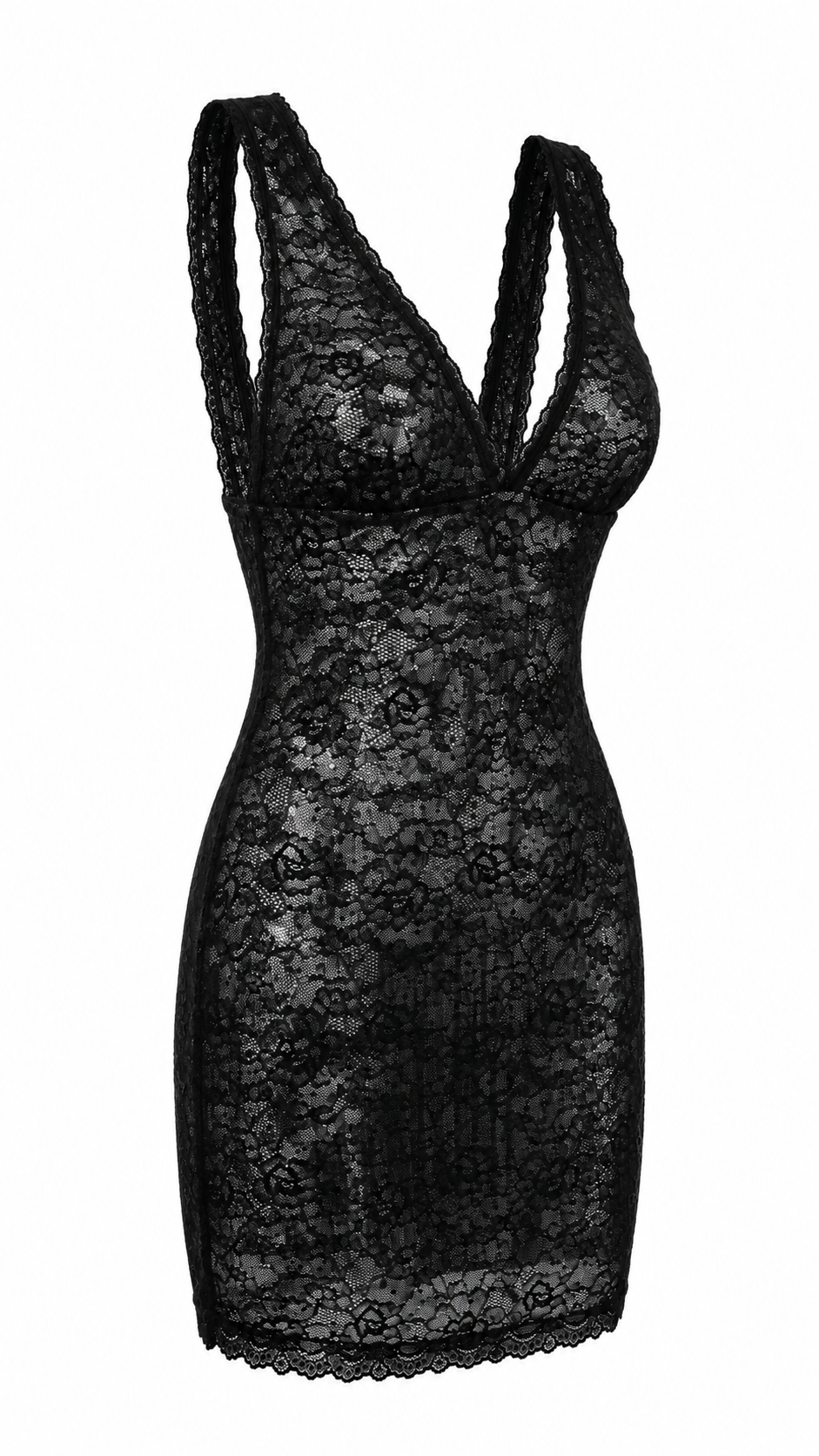 Abito corto in pizzo e paillettes