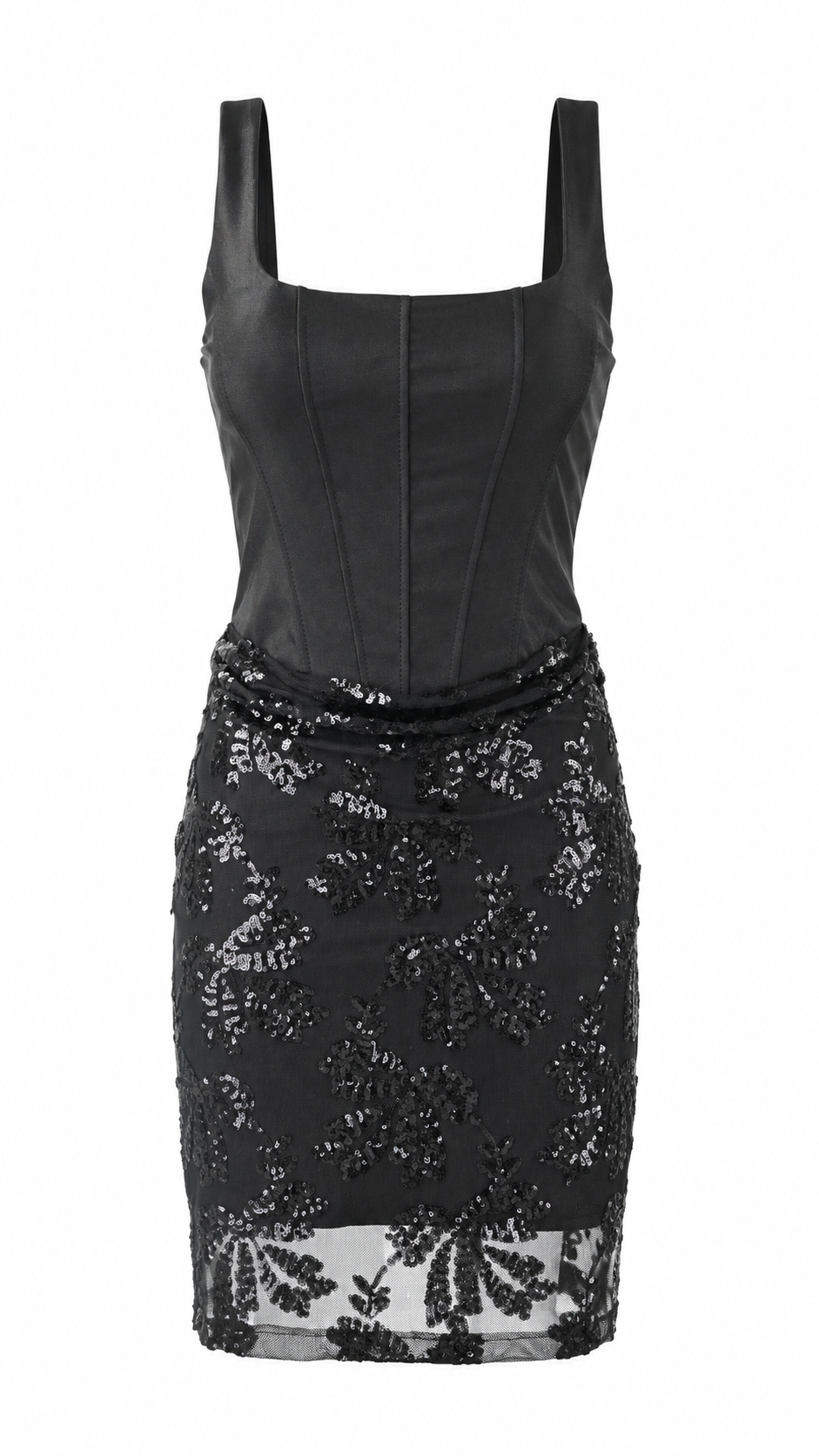 Abito mini effetto corpetto con gonna in tulle