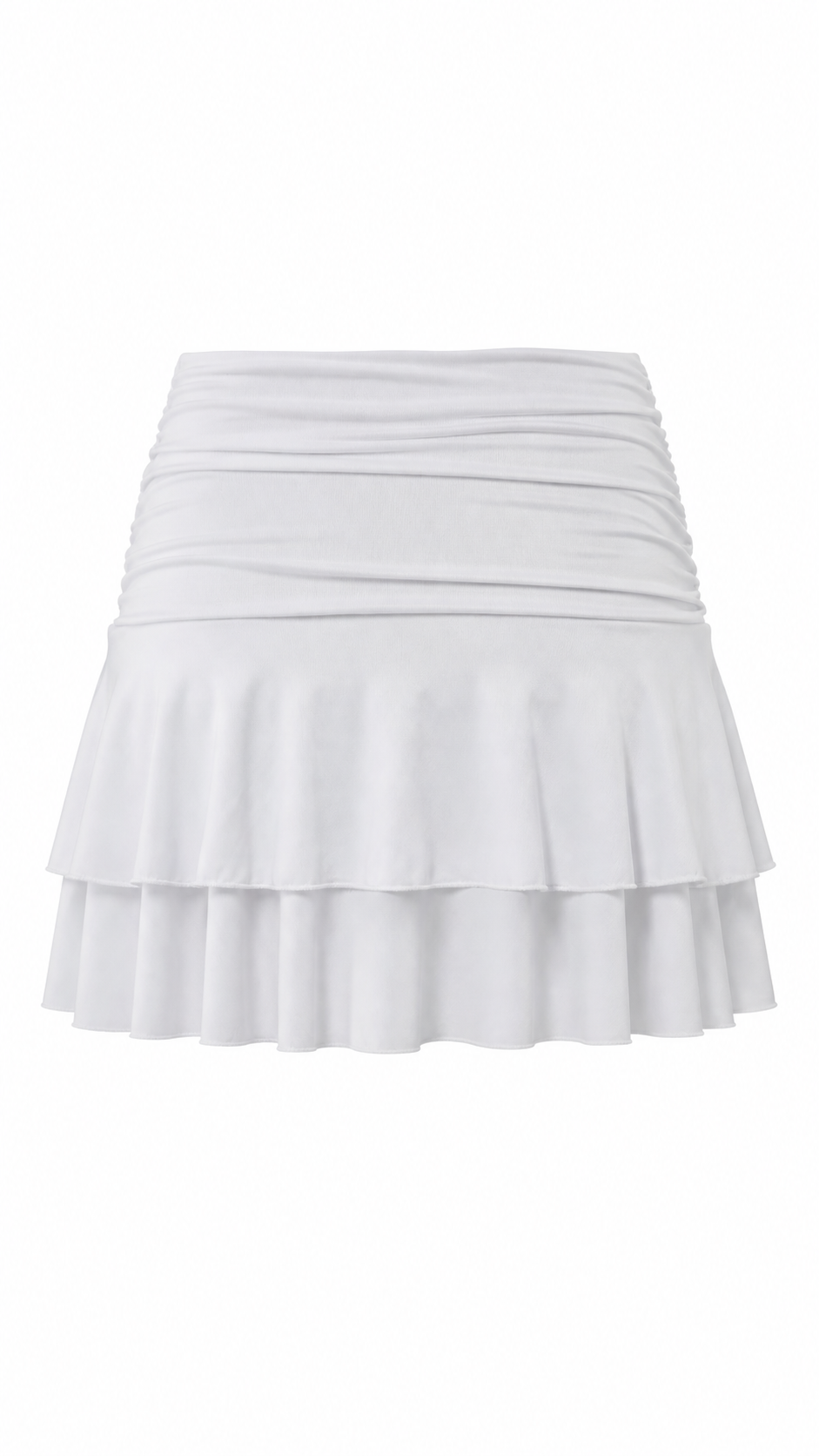 Strapless short dress with tiered skirt