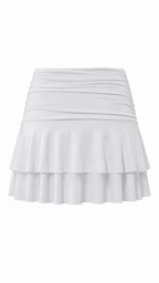 Strapless short dress with tiered skirt