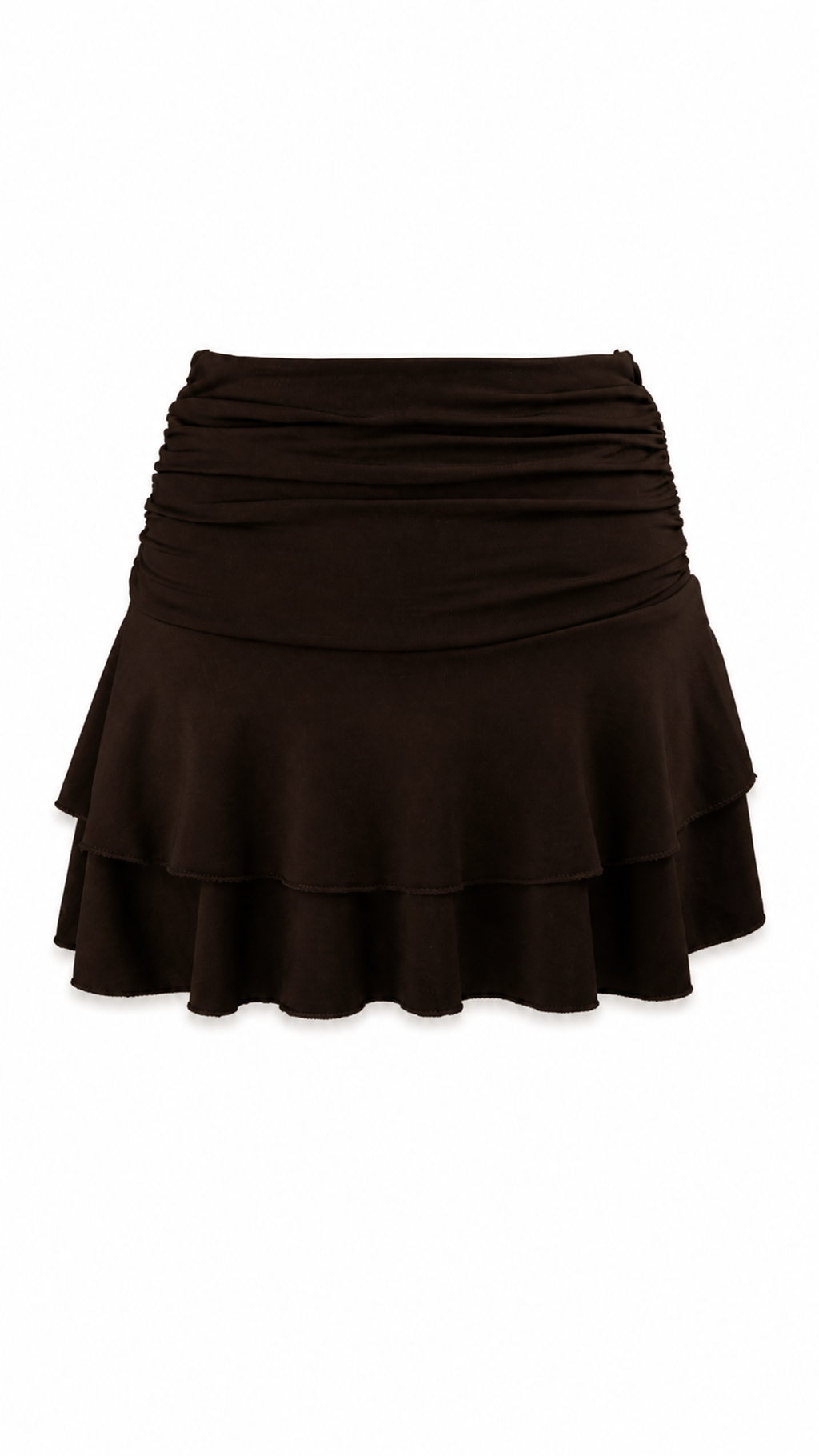 Strapless short dress with tiered skirt