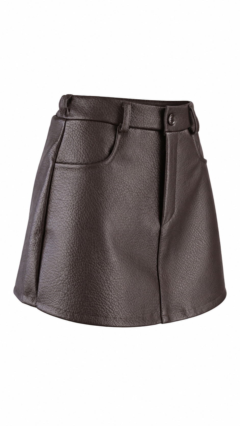 Gonna pantalone effetto pelle a vita alta con tasche