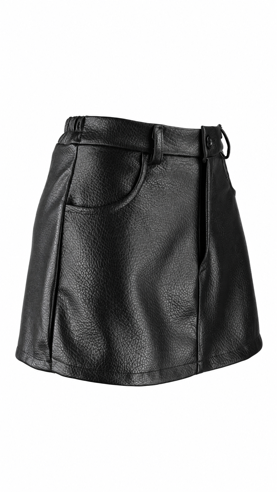 Gonna pantalone effetto pelle a vita alta con tasche