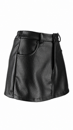 Gonna pantalone effetto pelle a vita alta con tasche