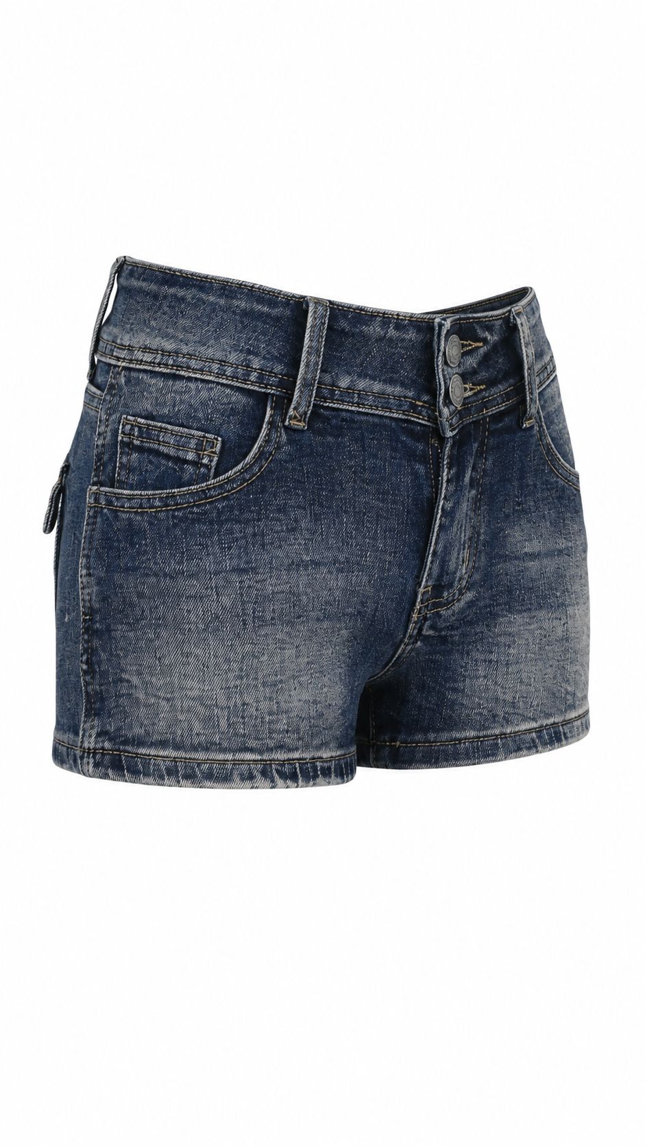 Shorts denim effetto stone washed