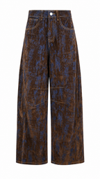 Pantaloni baggy effetto velluto